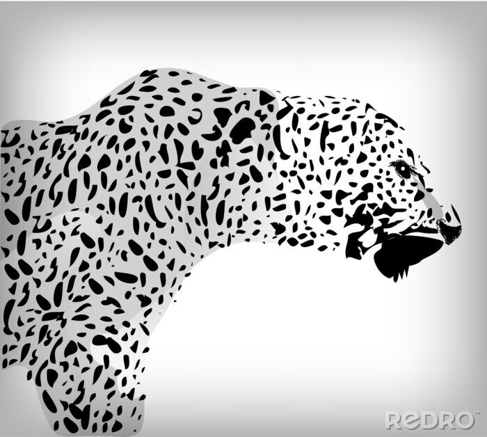 Tableau  Leopard, fond abstrait