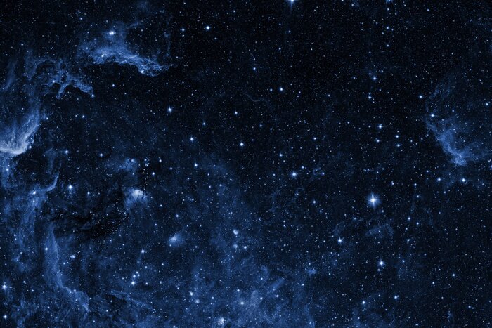 Tableau  Les étoiles et la lune parmi les nuages