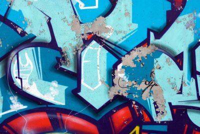 Tableau  Les flèches bleues graffiti
