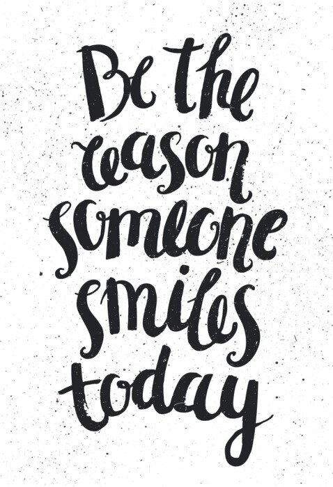 Tableau  Lettrage noir et blanc sur un sourire