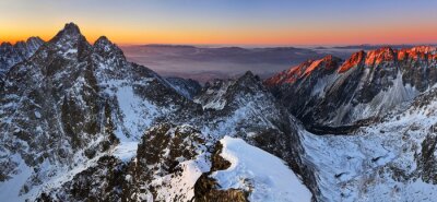 Tableau  Lever de soleil dans les Hautes Tatras - Slovaquie Photo de montagne - Rysy