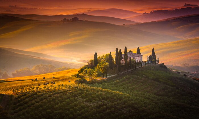 Tableau  Lever de soleil en Toscane