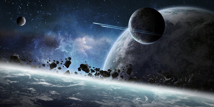 Tableau  Lever de soleil sur les planètes