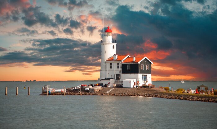 Tableau  Lighthouse in the Dutch old village