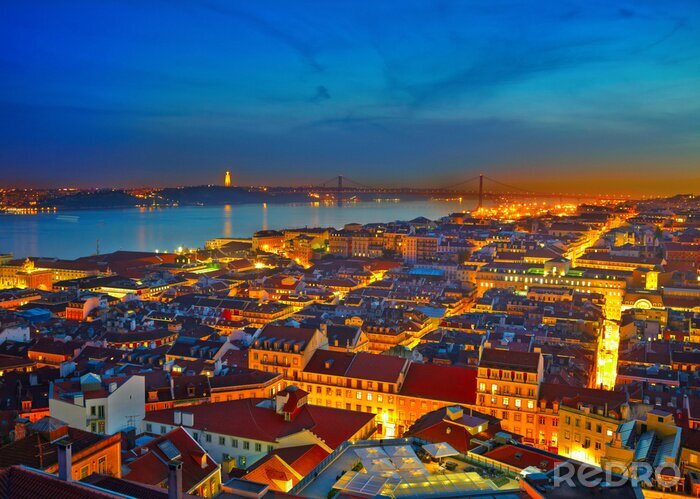 Tableau  Lisbonne au crépuscule