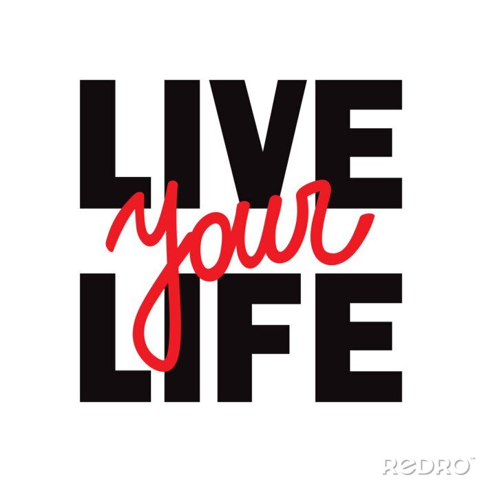 Tableau  Live Your Life t-shirt print with lettering.