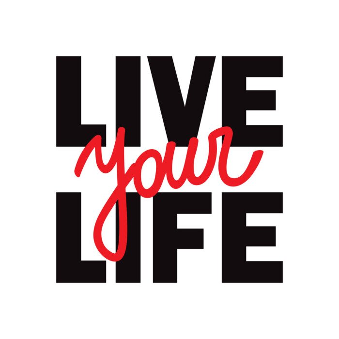 Tableau  Live Your Life t-shirt print with lettering.