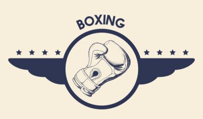 Tableau  Logo de boxe avec un gant