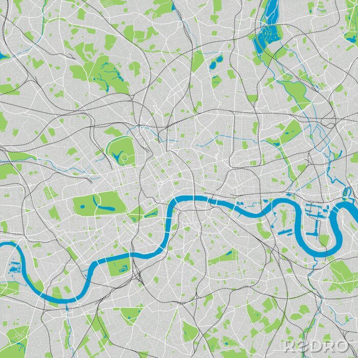 Tableau  Londres vecteur carte ultra détaillée