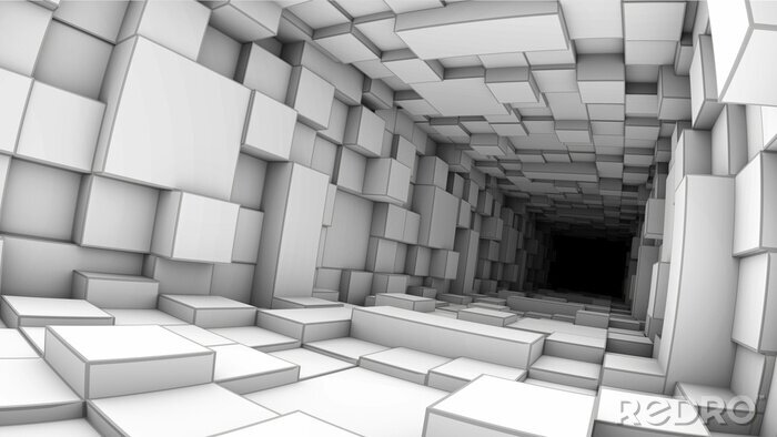 Tableau  Long tunnel géométrique