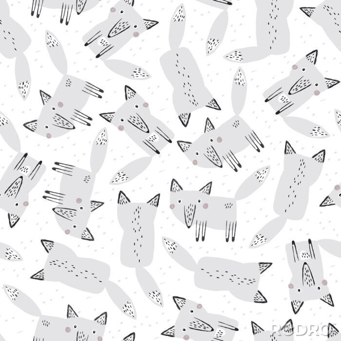 Tableau  Loups gris de style scandinave