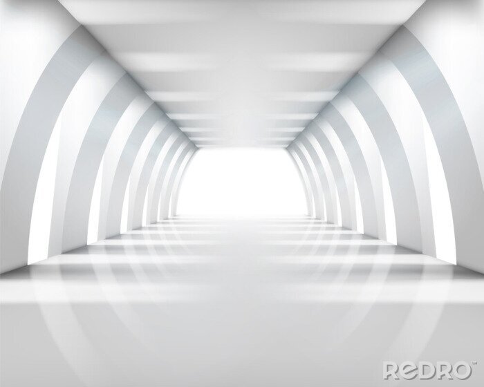 Tableau  Lumière au bout d'un tunnel blanc