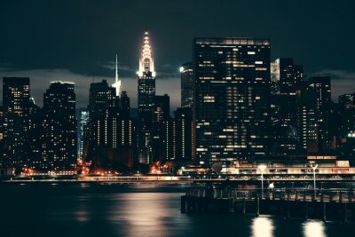 Lumières à l'intérieur des tours new-yorkaises
