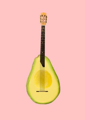 Magnifique motif guitare avocat