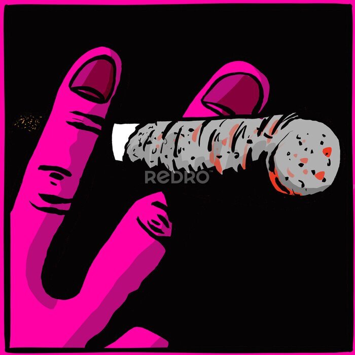 Tableau  Main avec cigare inspirée par Banksy