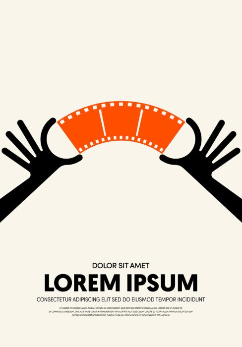 Tableau  Mains tenant des cadres de film