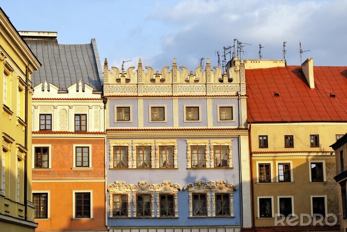 Tableau  Maisons sur fond de ciel