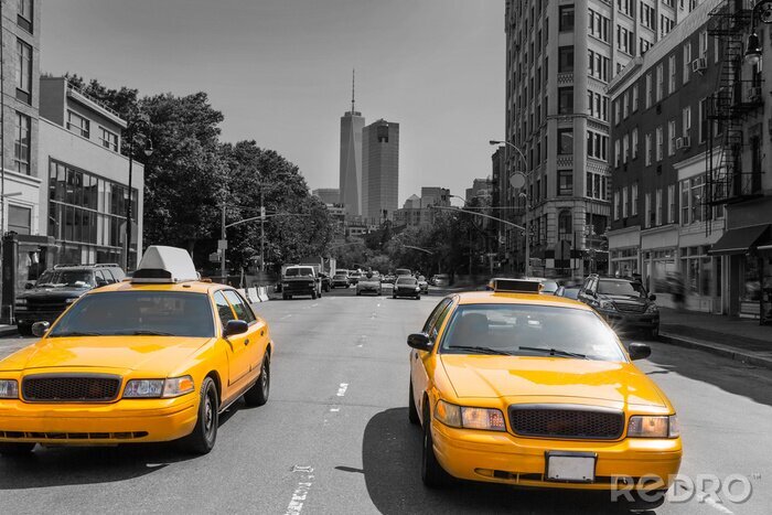 Tableau  Manhattan et taxis jaunes