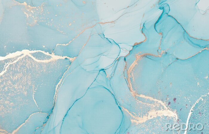 Tableau  Marbrure aquarelle turquoise