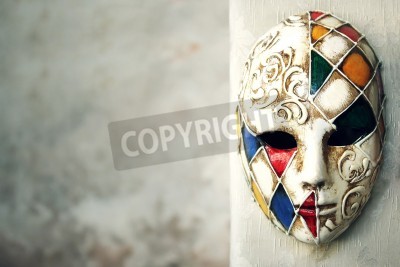 Tableau  Masque vénitien coloré