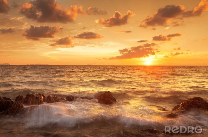 Tableau  Mer tropicale au coucher du soleil