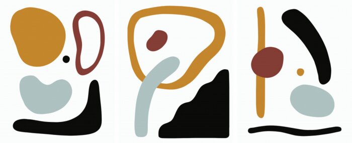 Tableau  mid century modern abstract art minimalist design,vector illustration set