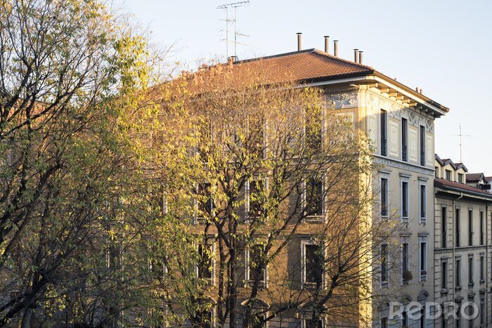 Tableau  Milan (Italie): immeuble ancien