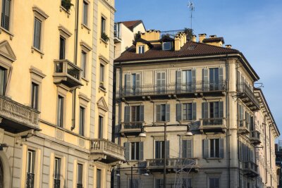 Tableau  Milan (Italie): vieux bâtiments résidentiels