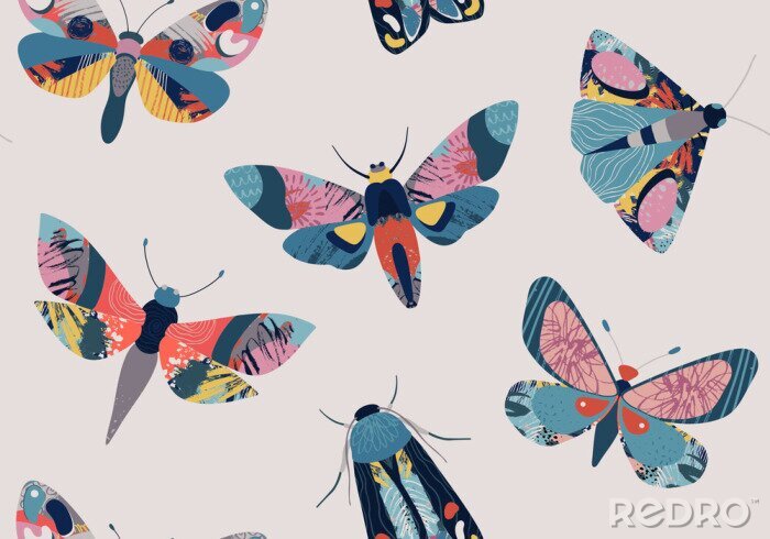 Tableau  Mites et papillons boho