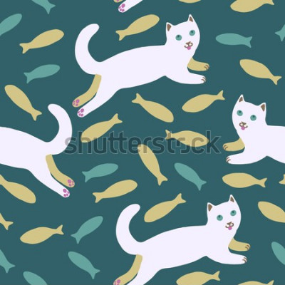 Tableau  Modèle avec chats et poissons