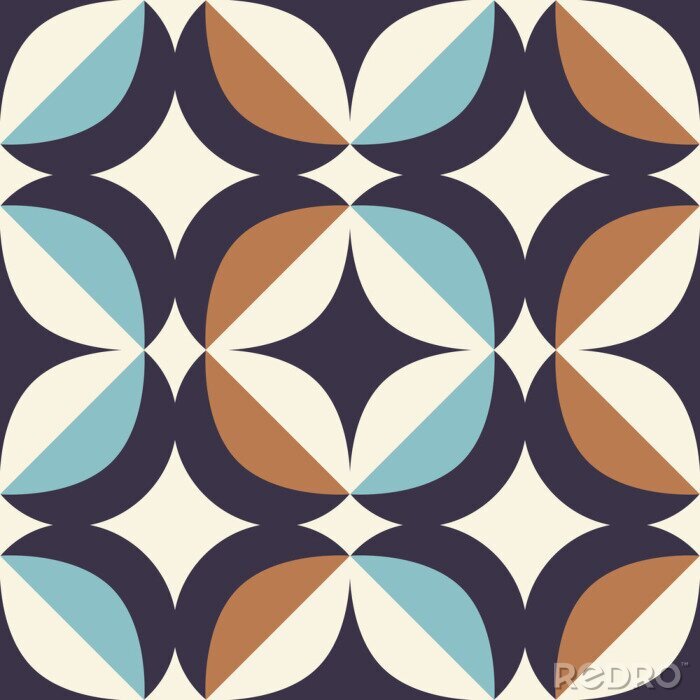 Tableau  modèle rétro transparente dans le style scandinave avec des éléments géométriques