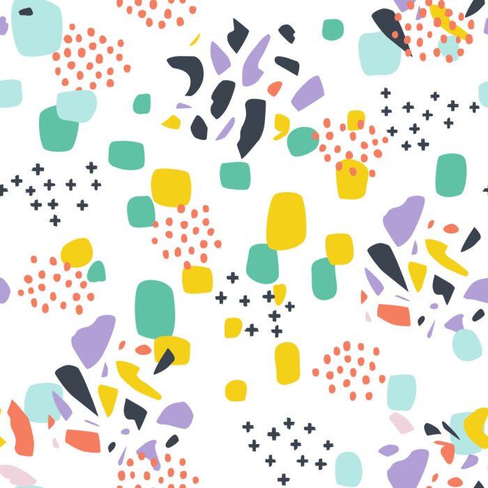 Tableau  modèle sans couture avec ornement de formes abstraites