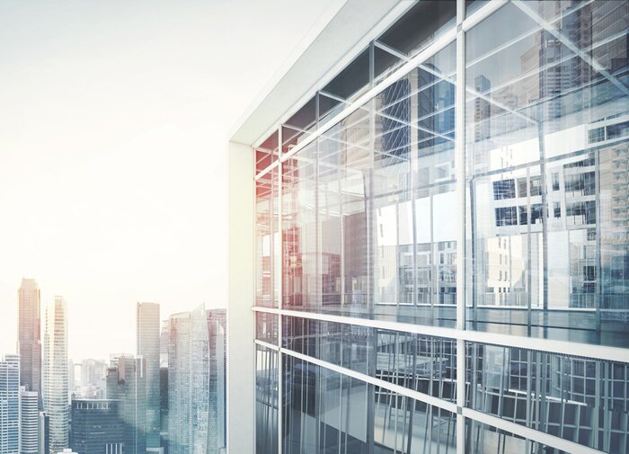 Tableau  Moderne façade de l'immeuble de bureau