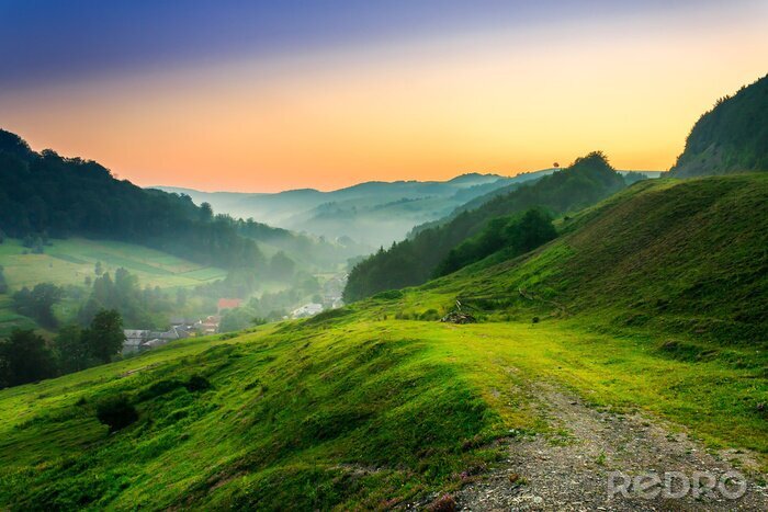 Tableau  Montagnes à l'aube