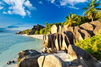 Montagnes sur la côte des Seychelles