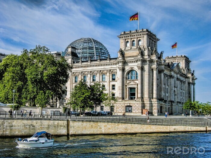 Tableau  Monuments de Berlin et du fleuve