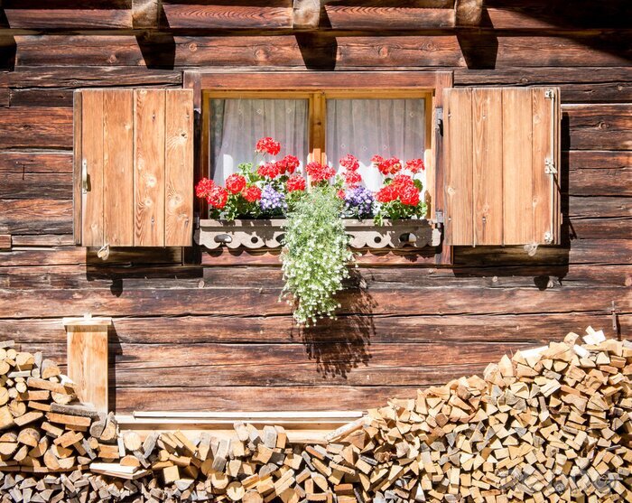 Tableau  Morceaux de bois devant une fenêtre