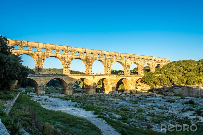 Tableau  Morning view à Ancient Aqueduc Pont du Gard
