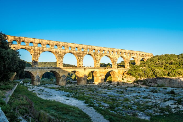 Tableau  Morning view à Ancient Aqueduc Pont du Gard