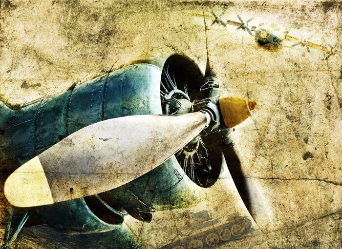 Tableau  Moteur d'avion de grunge