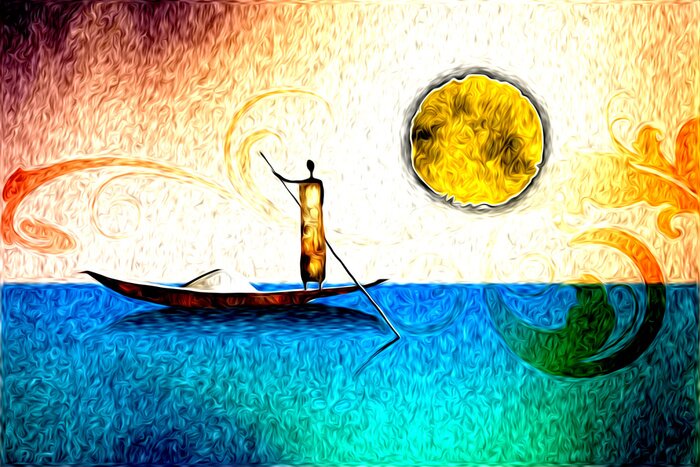 Tableau  motif africain vintage rétro ethnique