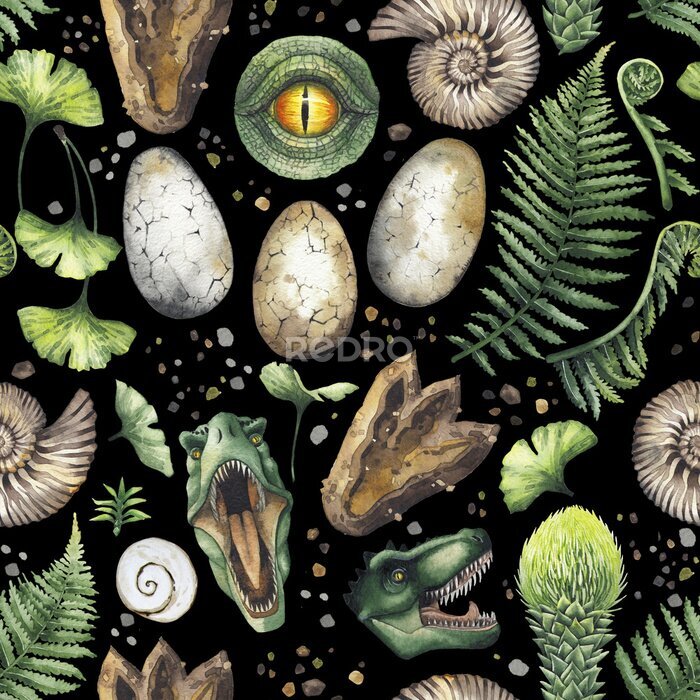 Tableau  Motif aquarelle et dinosaures