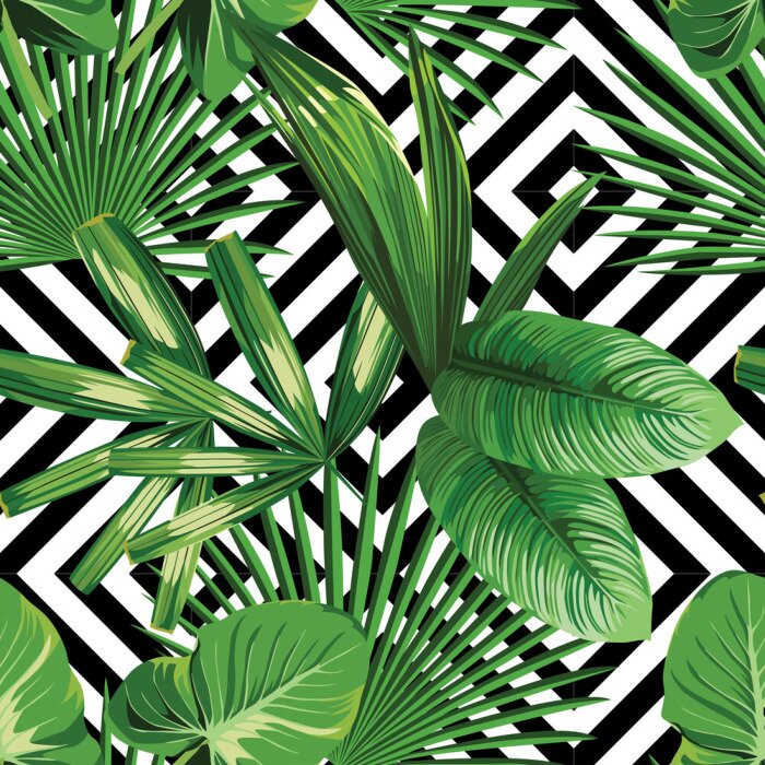 Tableau  Motif avec nature et fond géométrique