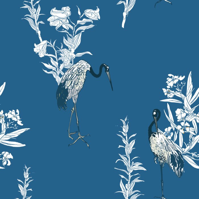 Tableau  Motif chinoiserie avec grues