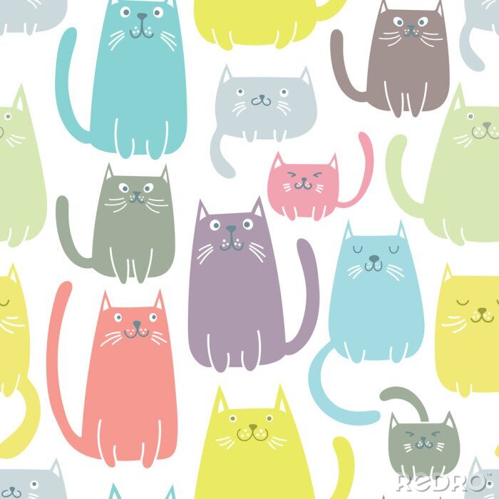 Tableau  Motif de vecteur sans fil de chats
