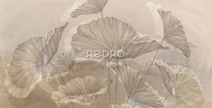 Tableau  Motif élégant avec des fleurs sur la texture