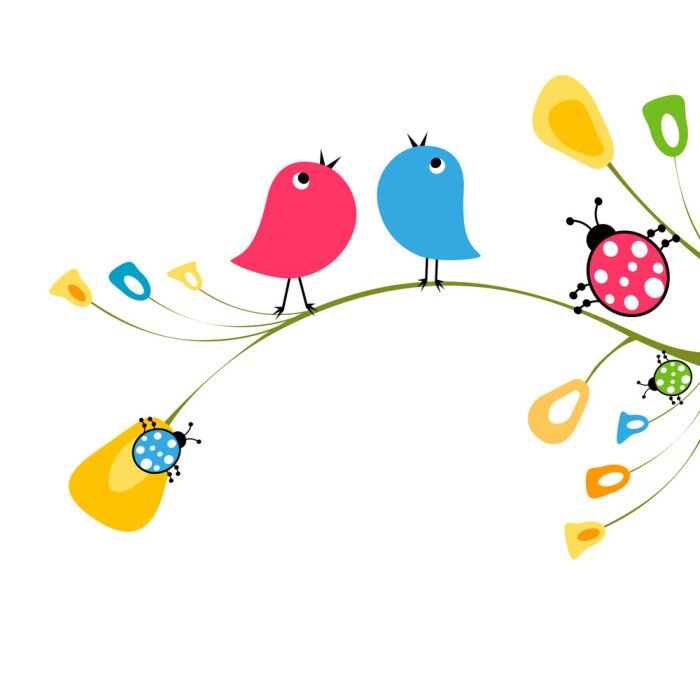 Tableau  Motif enfantin avec des oiseaux