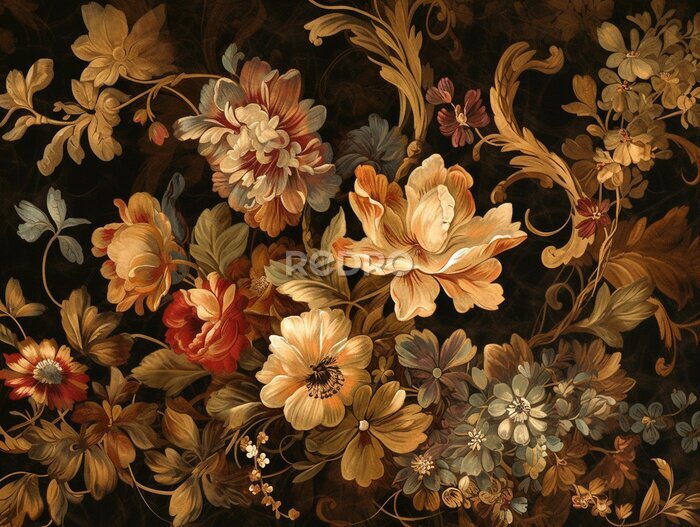 Tableau  Motif floral baroque