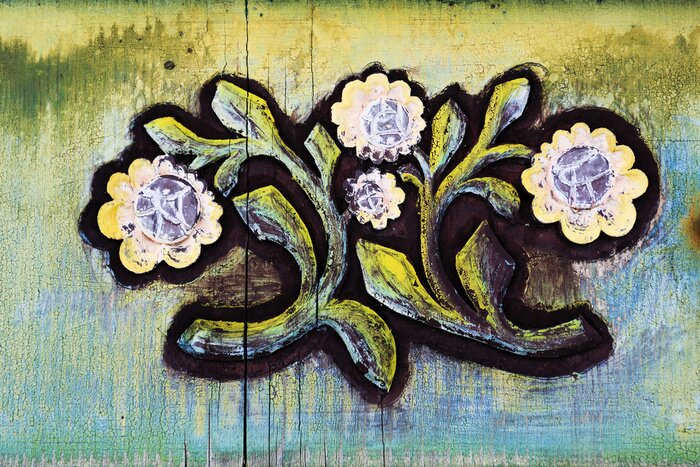 Tableau  Motif folklorique sur bois