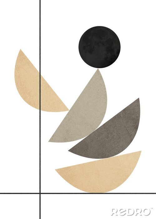 Tableau  Motif géométrique minimaliste sur fond blanc